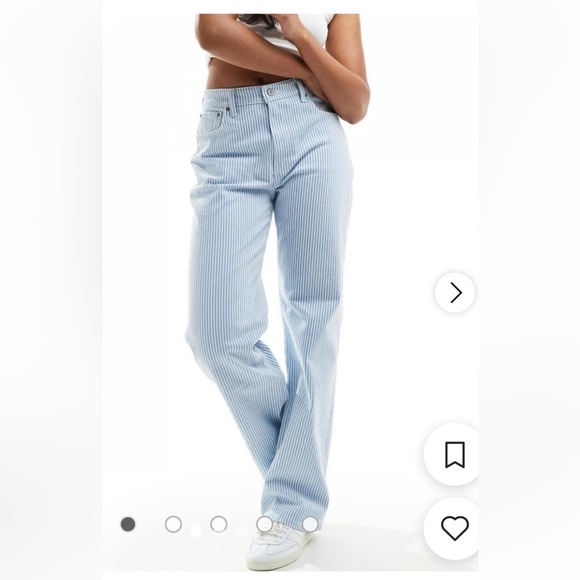 Abercrombie High Rise 90s Relaxed Jean - blue stripe - Picture 1 of 6